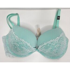 Victoria’s Secret Dream Angels Padded Demi/Demi Buste Coussine Mint Bra 34D NWT